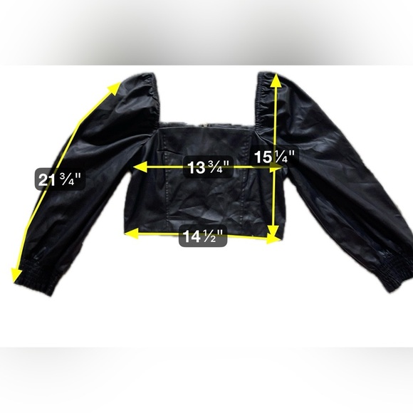 7 For All Mankind EdgyCore Faux Leather Crop Top Gothic Glamcore Party Medium - Picture 6 of 9